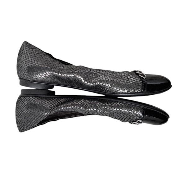 AGL Metallic Leather Ballet Flats Italy Business Casual Professional EU 41 - Picture 5 of 7